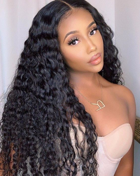 Perruque bouclée brésilienne Deep wave 100%human hair couleur naturelle
