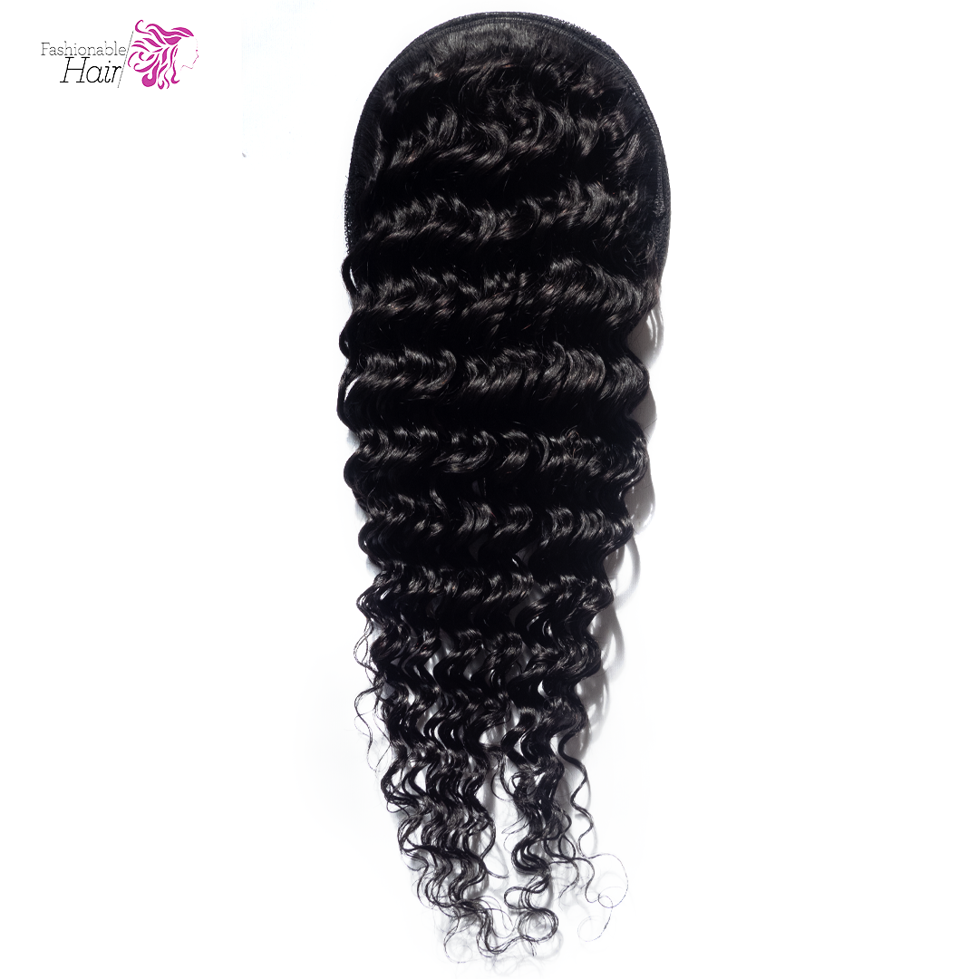 Ponytail deep wave couleur naturelle 100%human hair qualité rémy