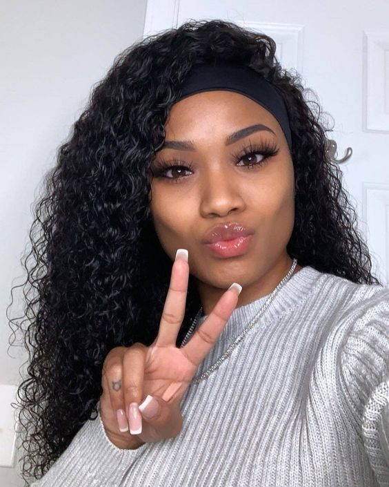 Perruque bandeau deep wave 100%human hair couleur naturelle