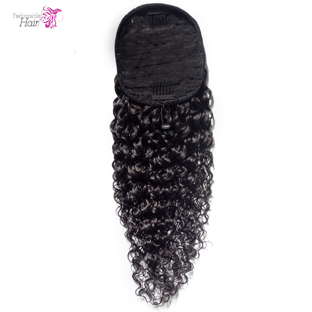 Ponytail kinky curly couleur naturelle 100%human hair qualité rémy
