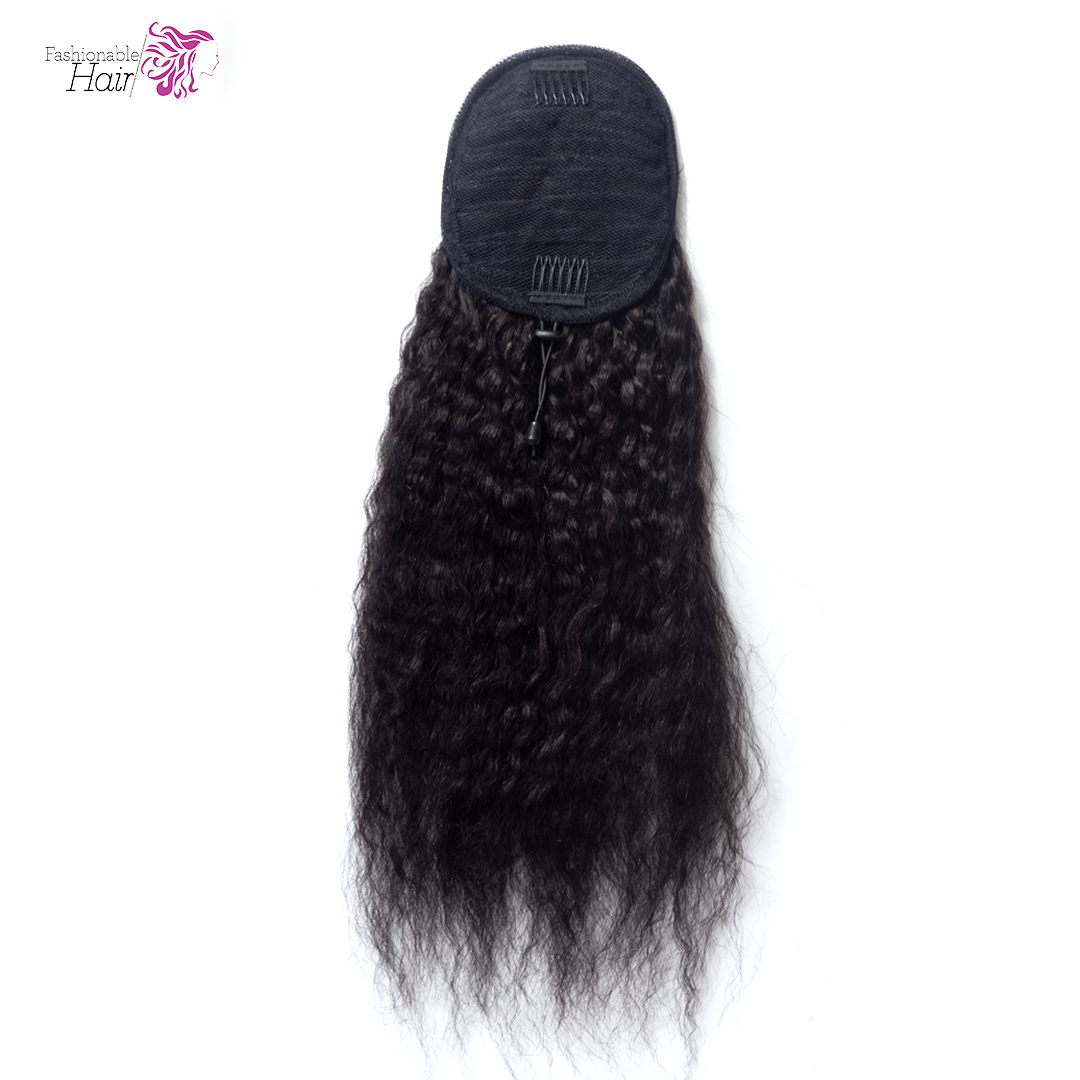 Ponytail kinky straight couleur naturelle 100%human hair qualité rémy