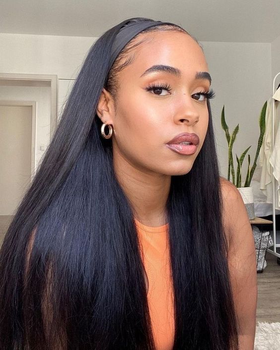 Perruque bandeau Lisse 100%human hair de couleur naturelle