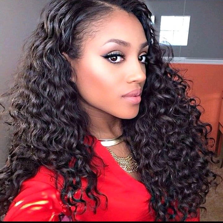 2 tissages Deep wave brésilien couleur naturelle 100%human hair