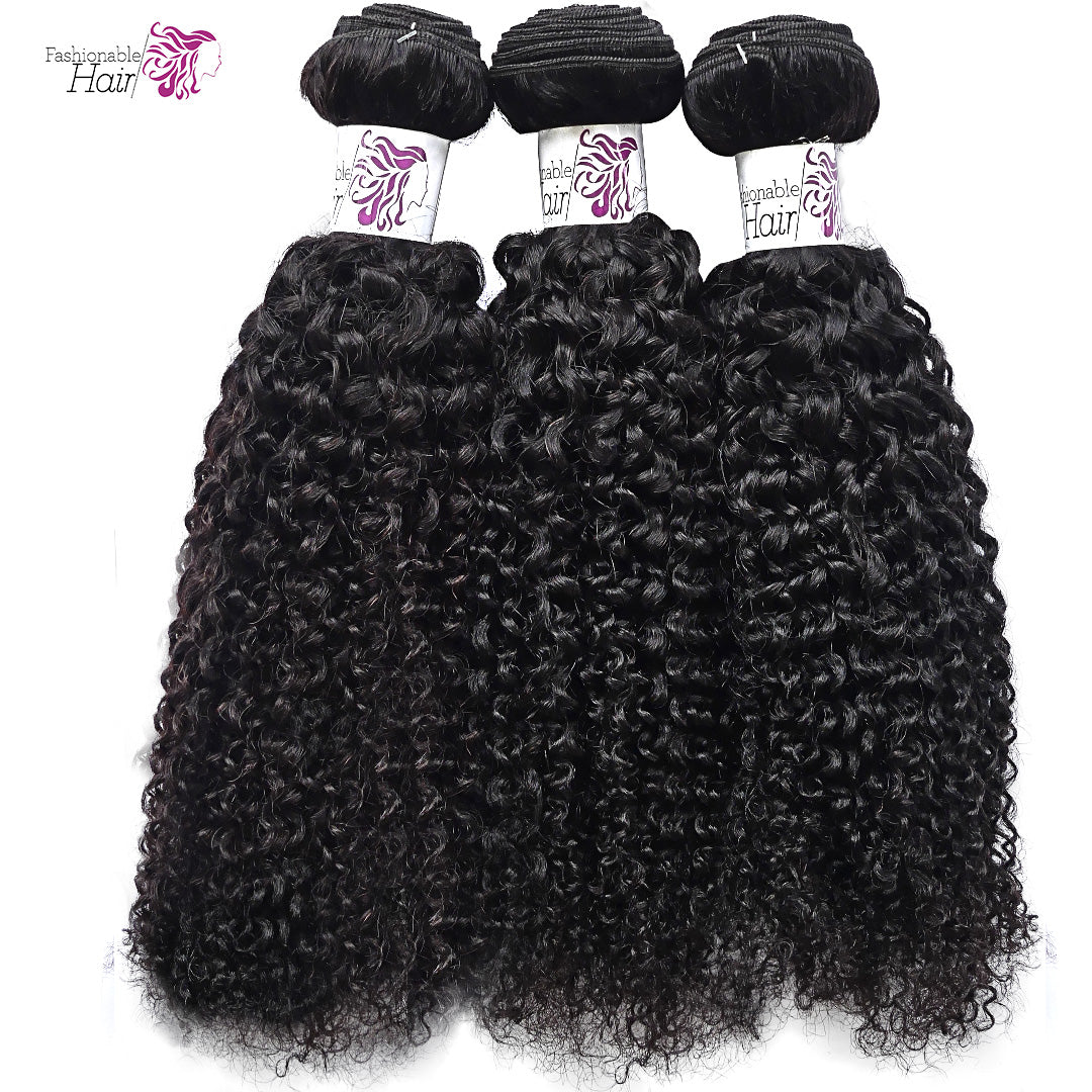 3 Tissages bresilien Kinky curly 100%human hair couleur naturelle qualité remy