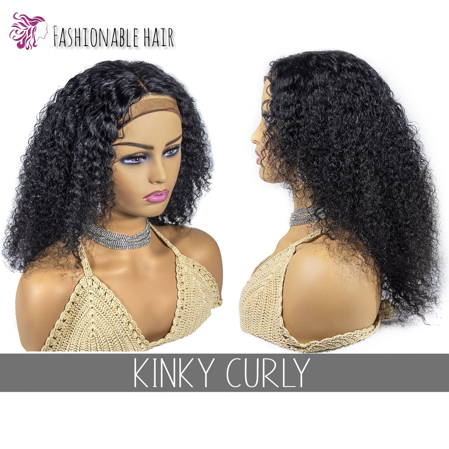 Perruque kinky curly cheveux 100%humain qualité remy