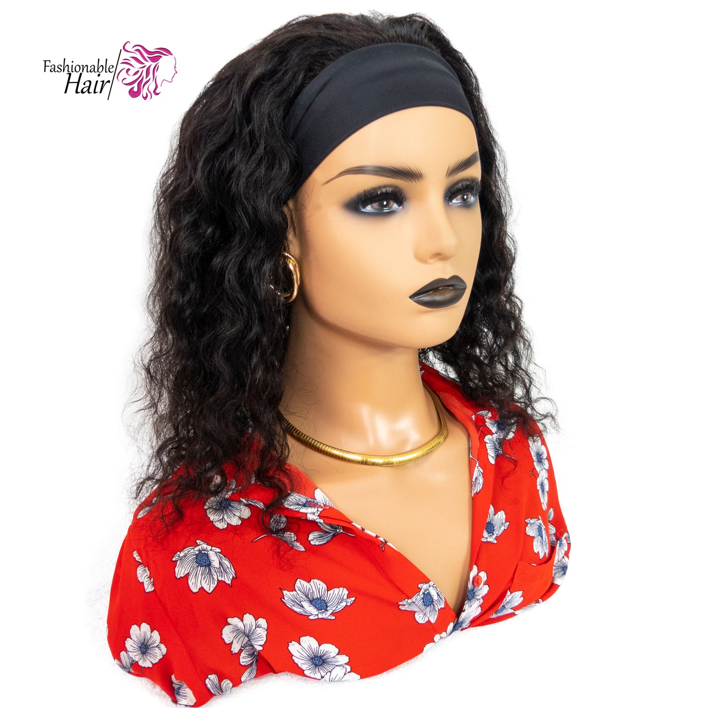 Perruque bandeau water wave 100%humain hair couleur naturelle en qualité rémy
