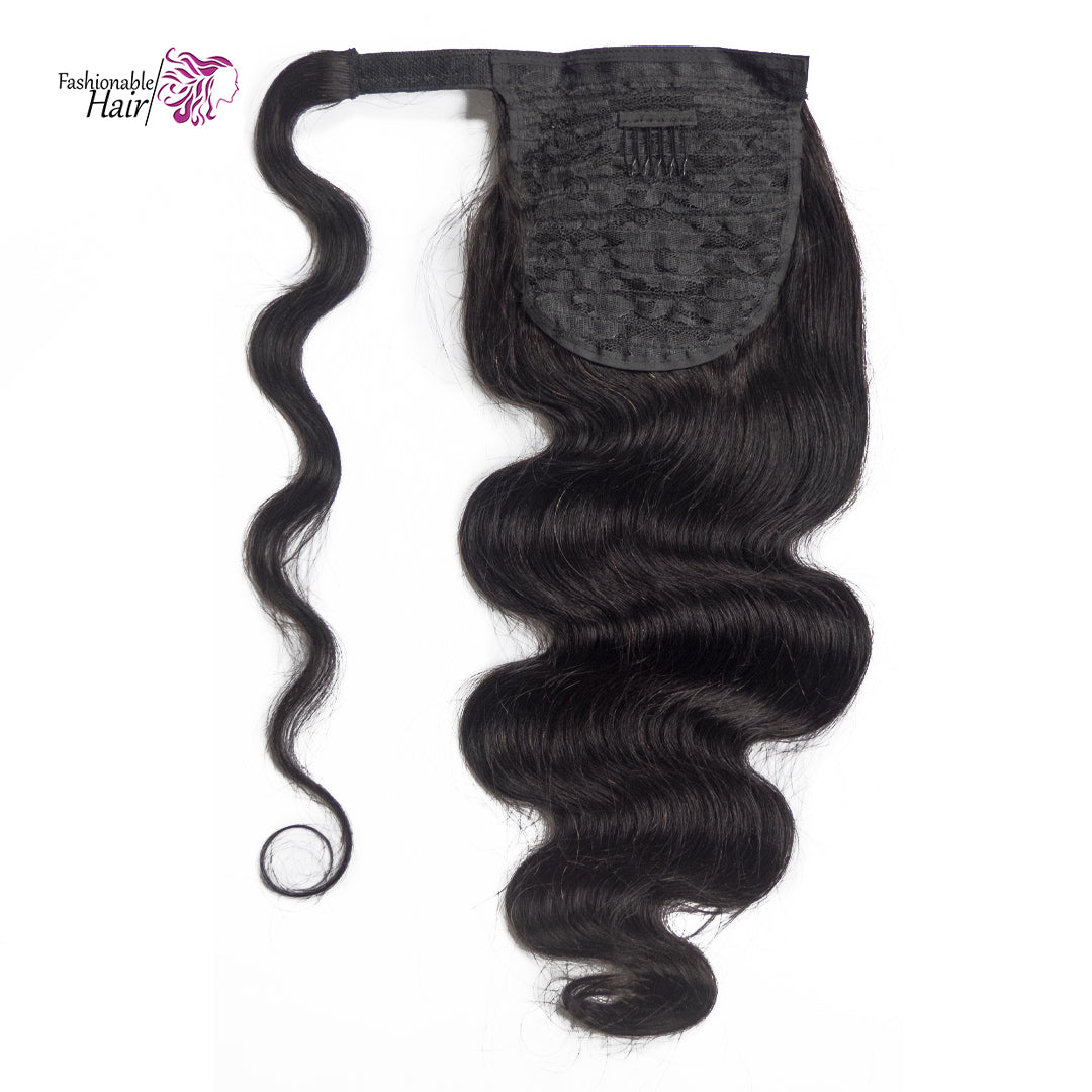 Ponytail body wave couleur naturelle 100%humain qualité rémy