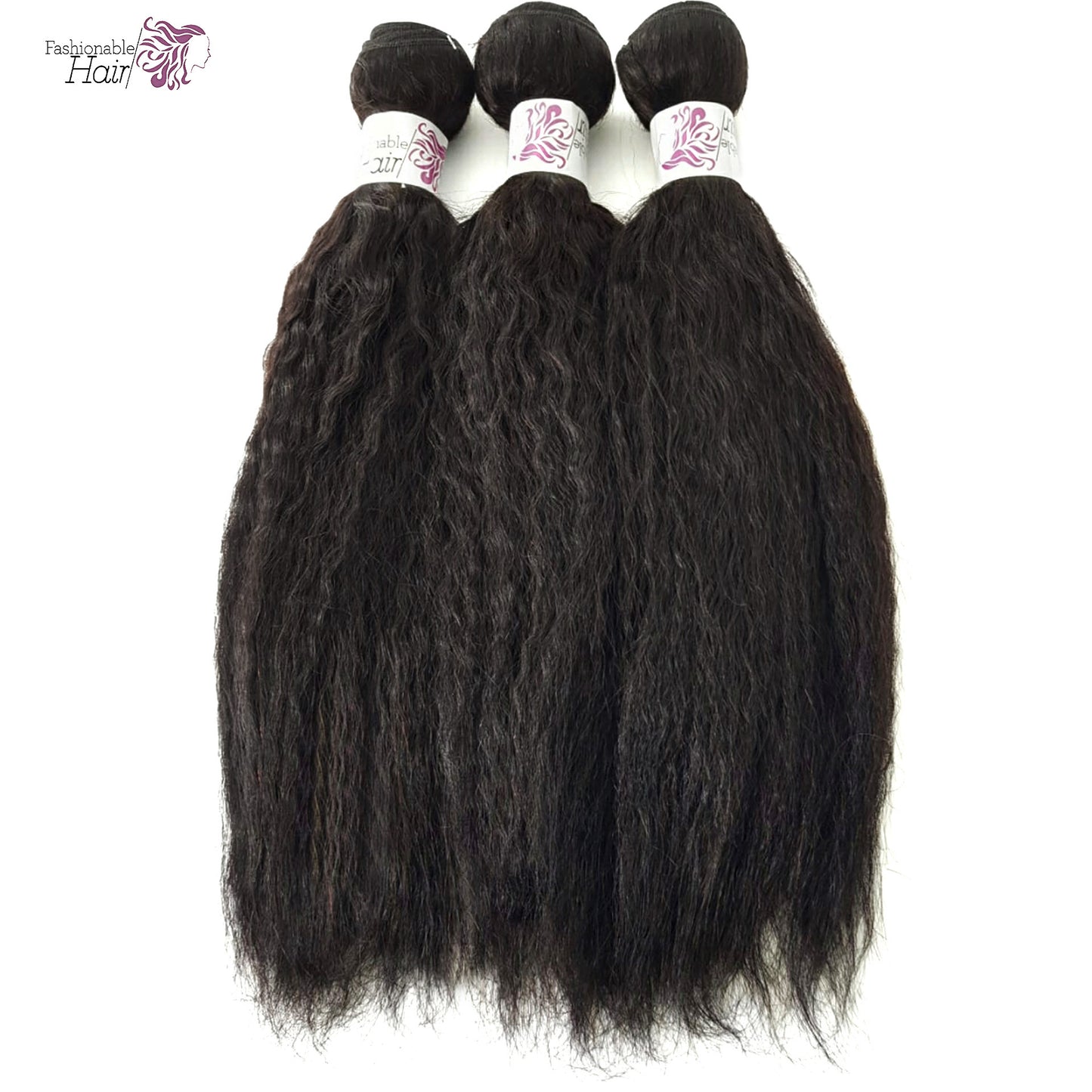 Lot de 3 tissage bresilien couleur naturelle Kinky straight 100%human hair qualité remy