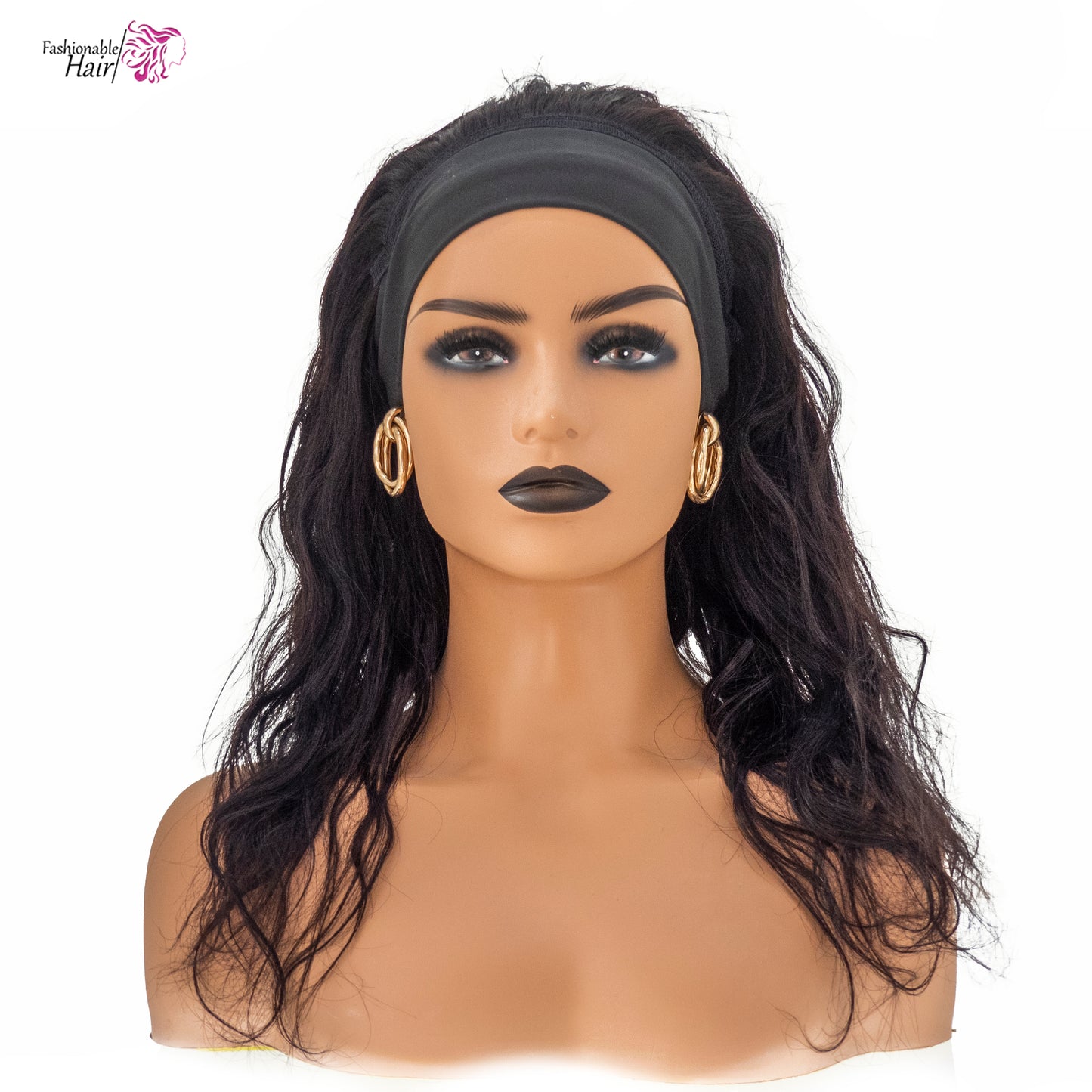 Perruque bandeau Body wave 100%human hair de couleur naturelle en qualité rémy