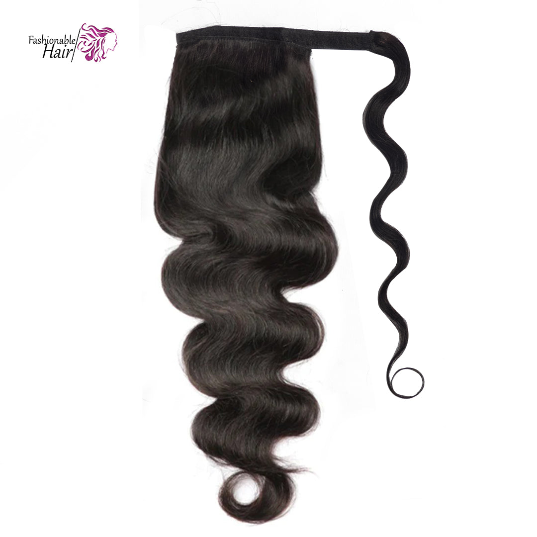 Ponytail body wave couleur naturelle 100%humain qualité rémy