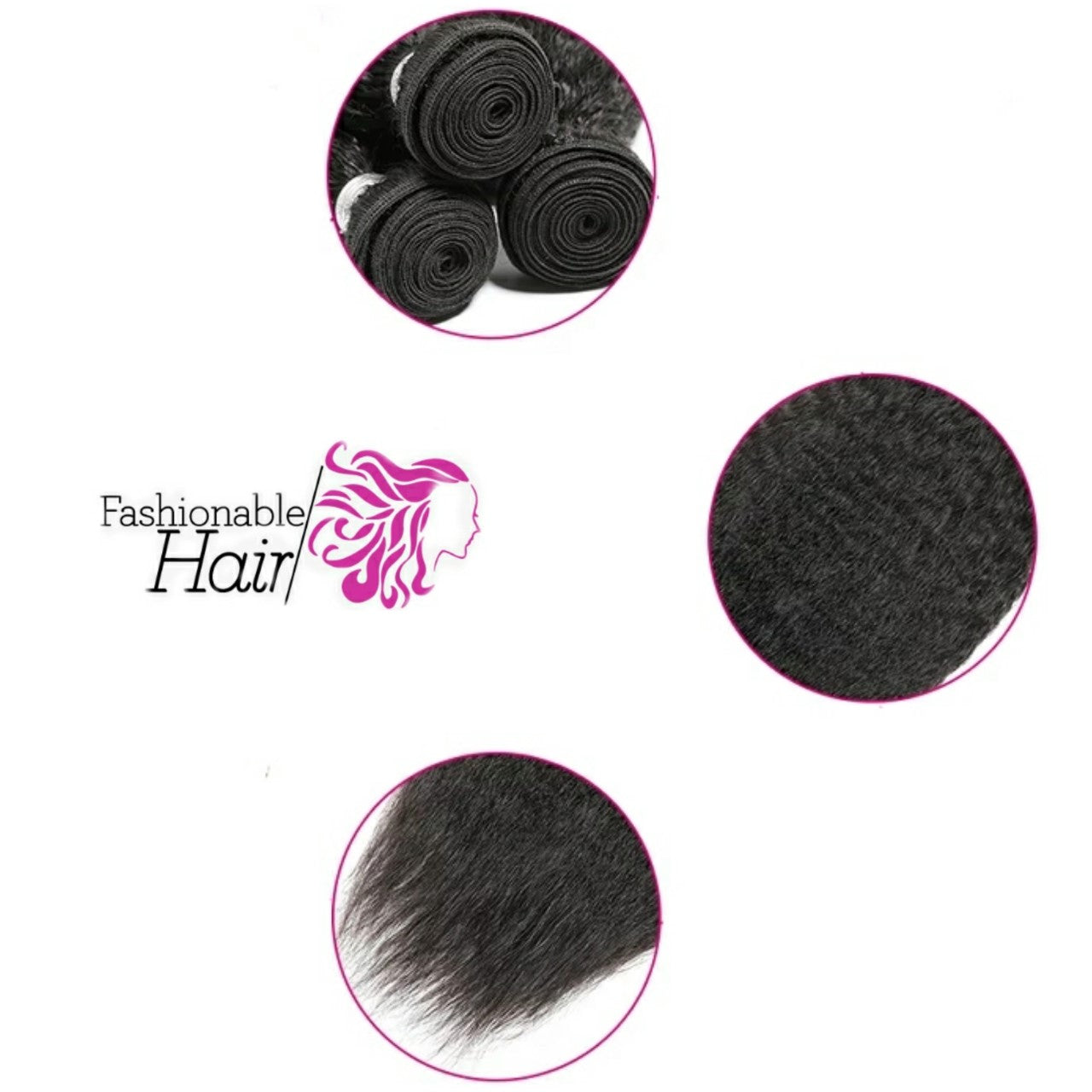 Lot de 3 tissage bresilien couleur naturelle Kinky straight 100%human hair qualité remy