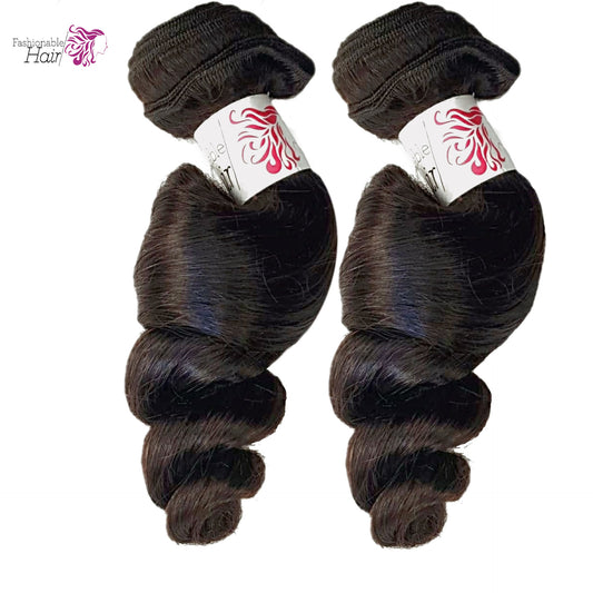 Lot de 2 tissages ondulés loose wave cheveux 100%humain couleur naturelle qualité remy hair