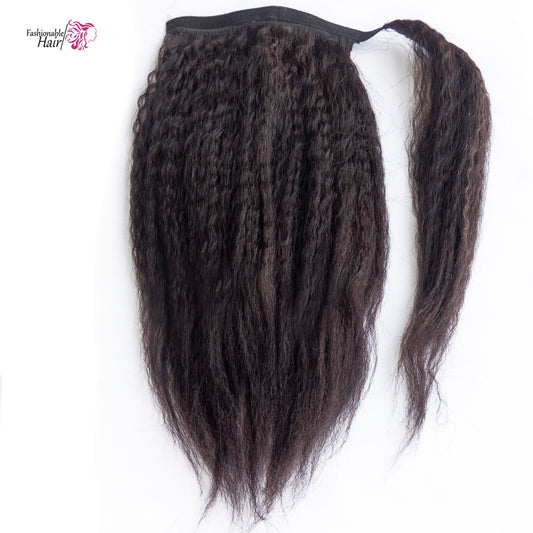 Ponytail kinky straight couleur naturelle 100%human hair qualité rémy